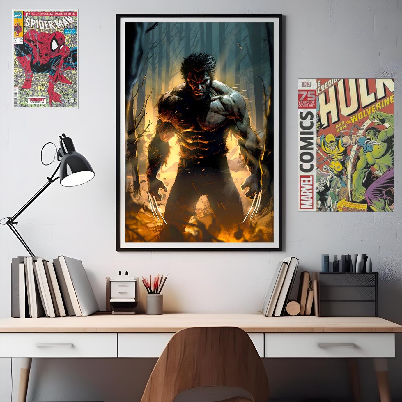 Wolverine Weapon X poster, Marvel X-men wall art print, Logan Wolverine art, Marvel comics fan gift, X-men Wolverine game room decor