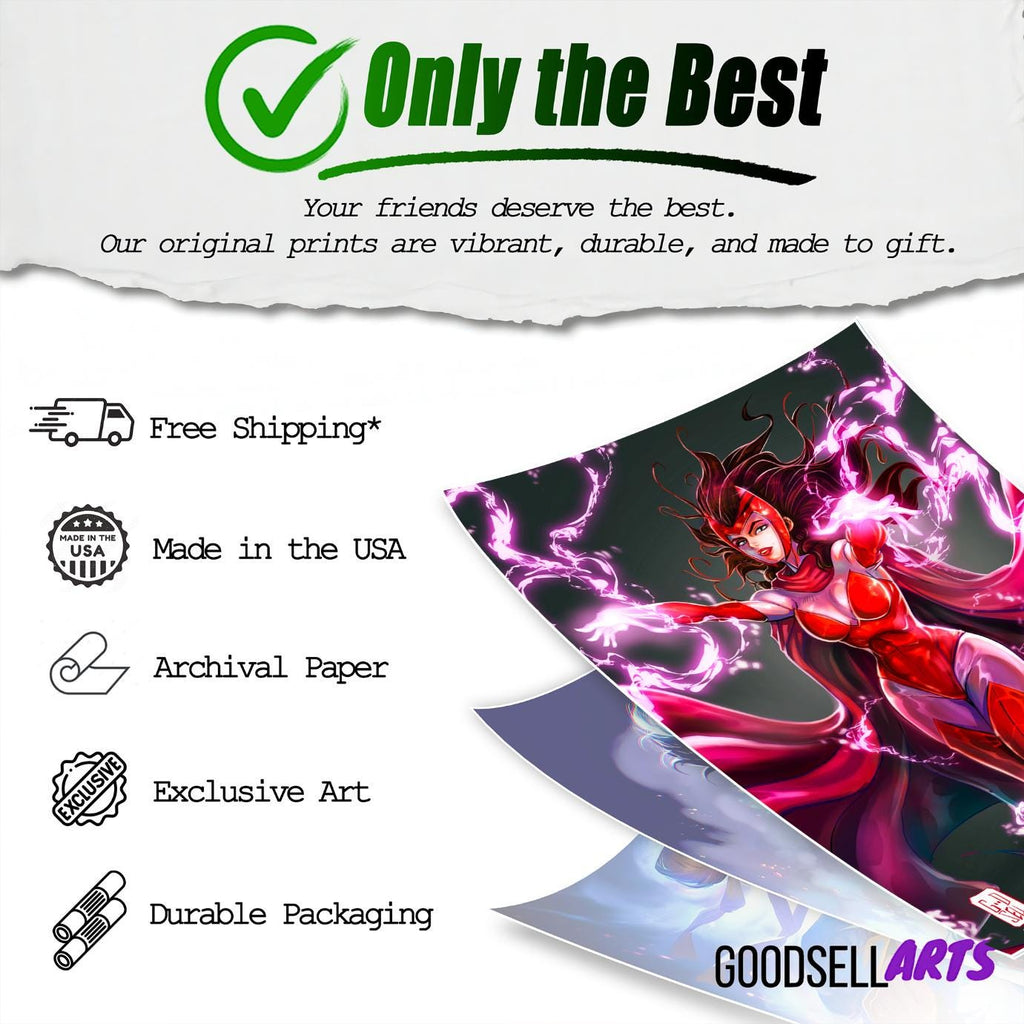 Wanda Scarlet Witch Poster | Avengers Wanda Poster | Avengers art print | Wanda Maximoff poster | Geek Room Gift | Avengers gift
