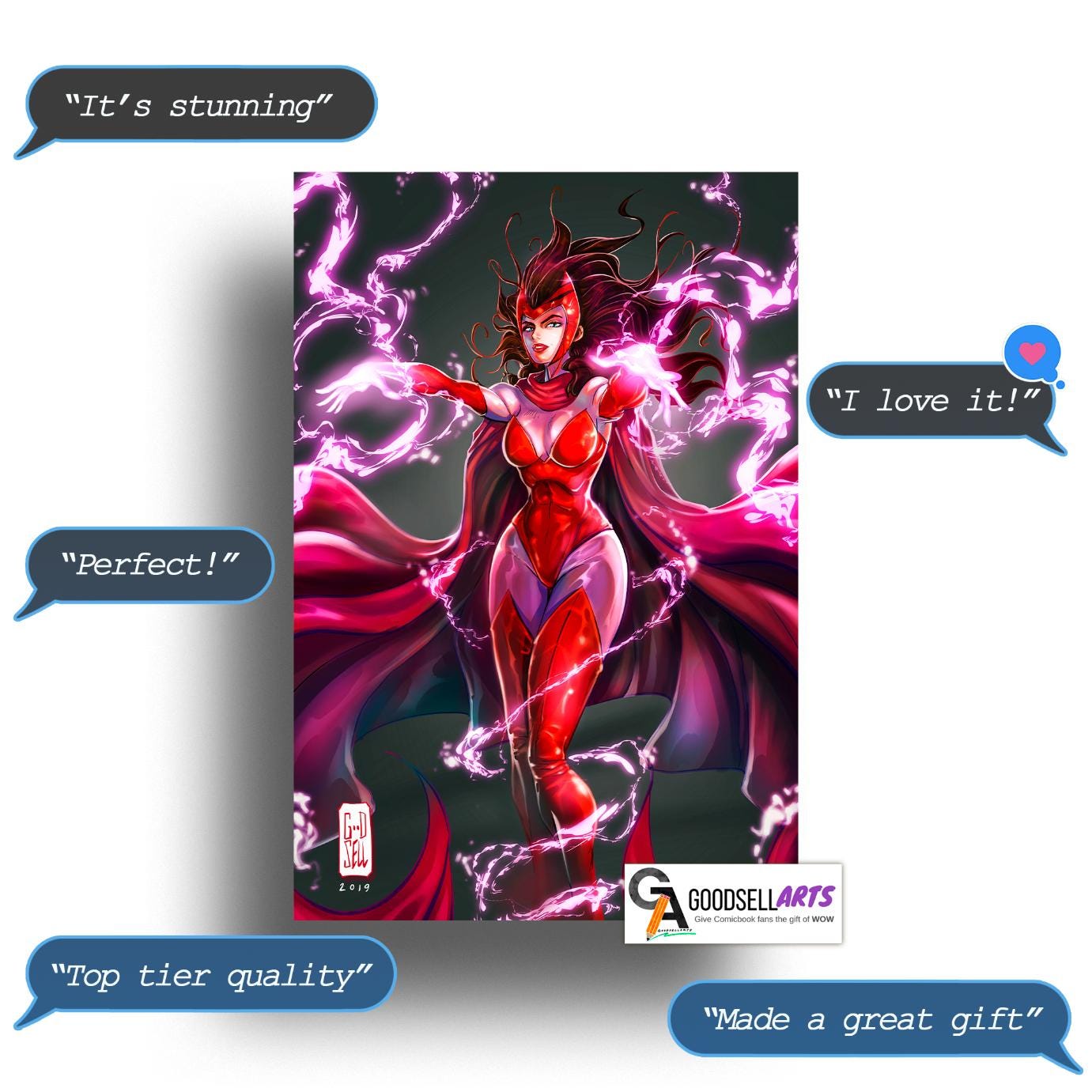 Wanda Scarlet Witch Poster | Avengers Wanda Poster | Avengers art print | Wanda Maximoff poster | Geek Room Gift | Avengers gift