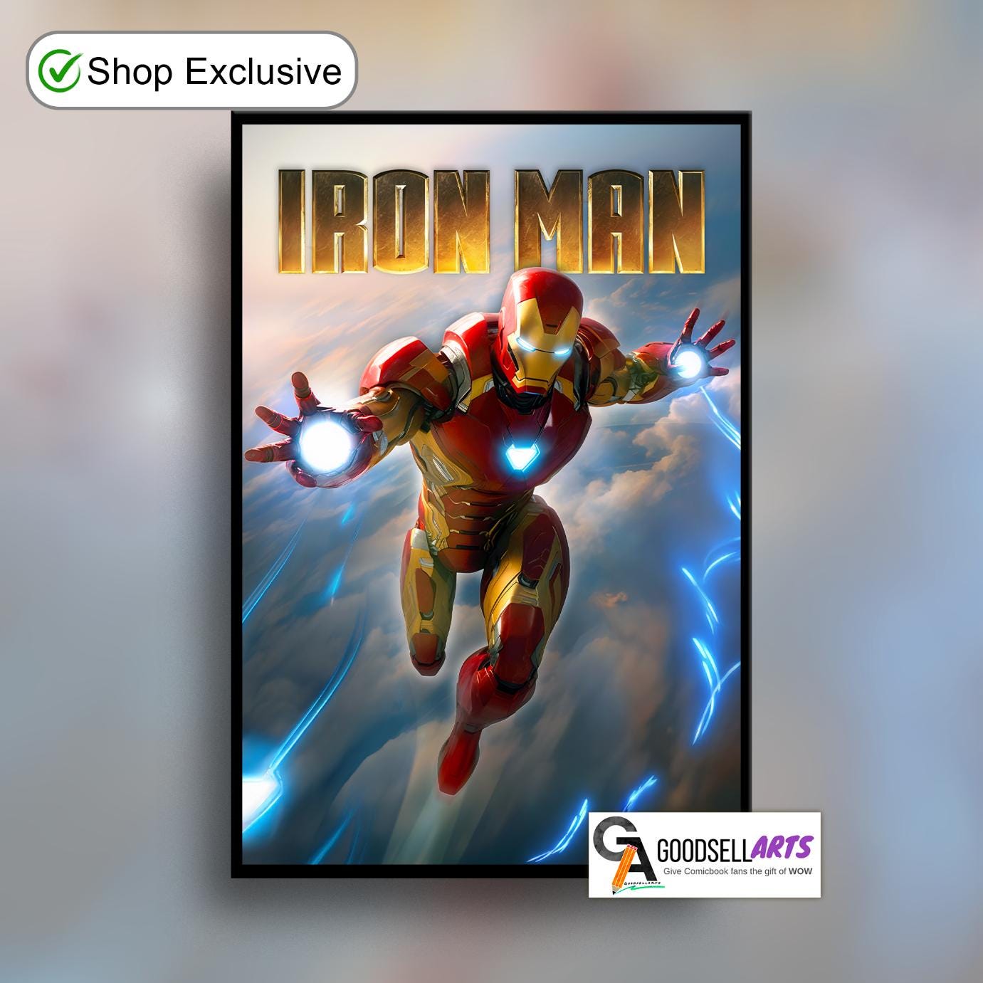 Iron Man Poster Print | Avengers Wall Art, Tony Stark Movie Poster, Marvel Fan Art, Superhero Home Decor, Iron man fan gift, geek room decor