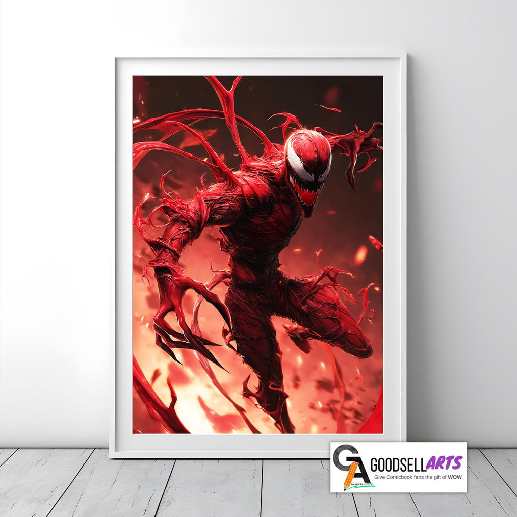 Carnage Poster | Spider-Man Villain Wall Art, Marvel Comic Print, Superhero Room Decor, Gift for him, Venom Carnage wall art, Gamer room