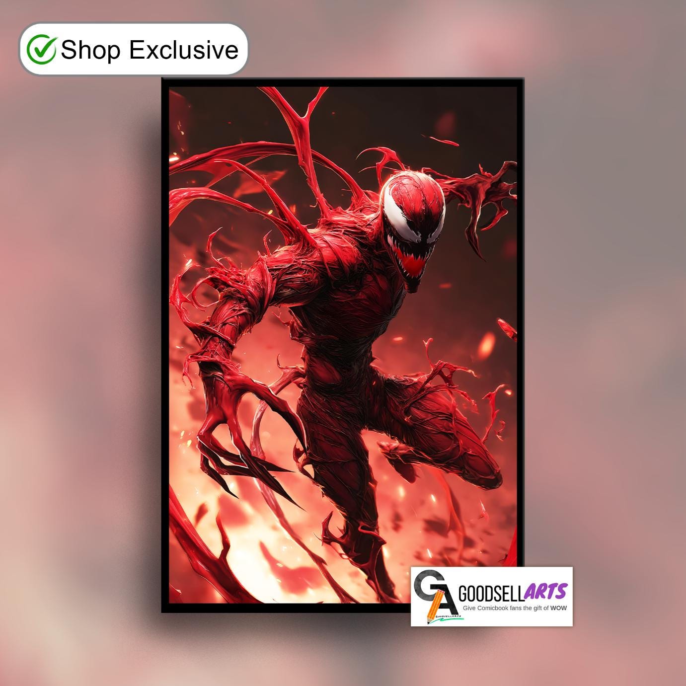 Carnage Poster | Spider-Man Villain Wall Art, Marvel Comic Print, Superhero Room Decor, Gift for him, Venom Carnage wall art, Gamer room