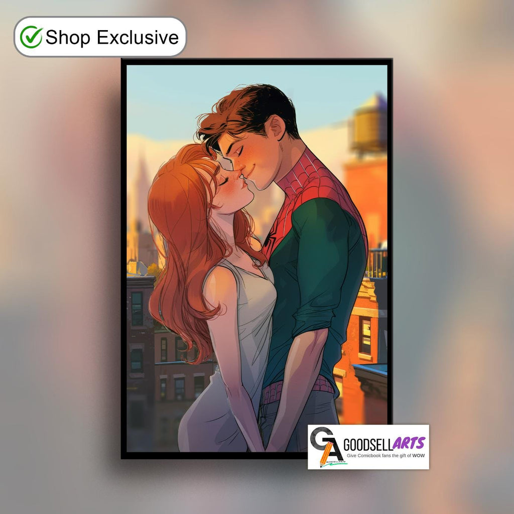 Peter Parker loves Mary Jane poster | Spider-man comic art print, Marvel wall decor, Spiderman Superhero Gift , Mary Jane Watson wall art