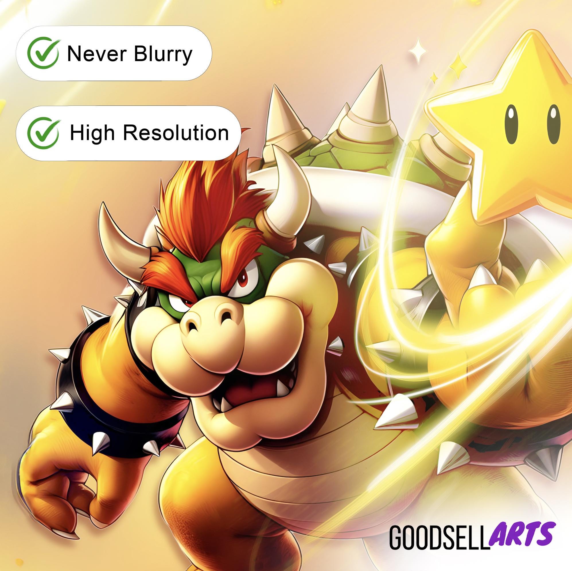 Bowser Mario Poster Print, King Koopa wall art, Nintendo Video Game Decor, Gamer Gifts for Nintendo fan, Super Mario Bros Bowser fan art