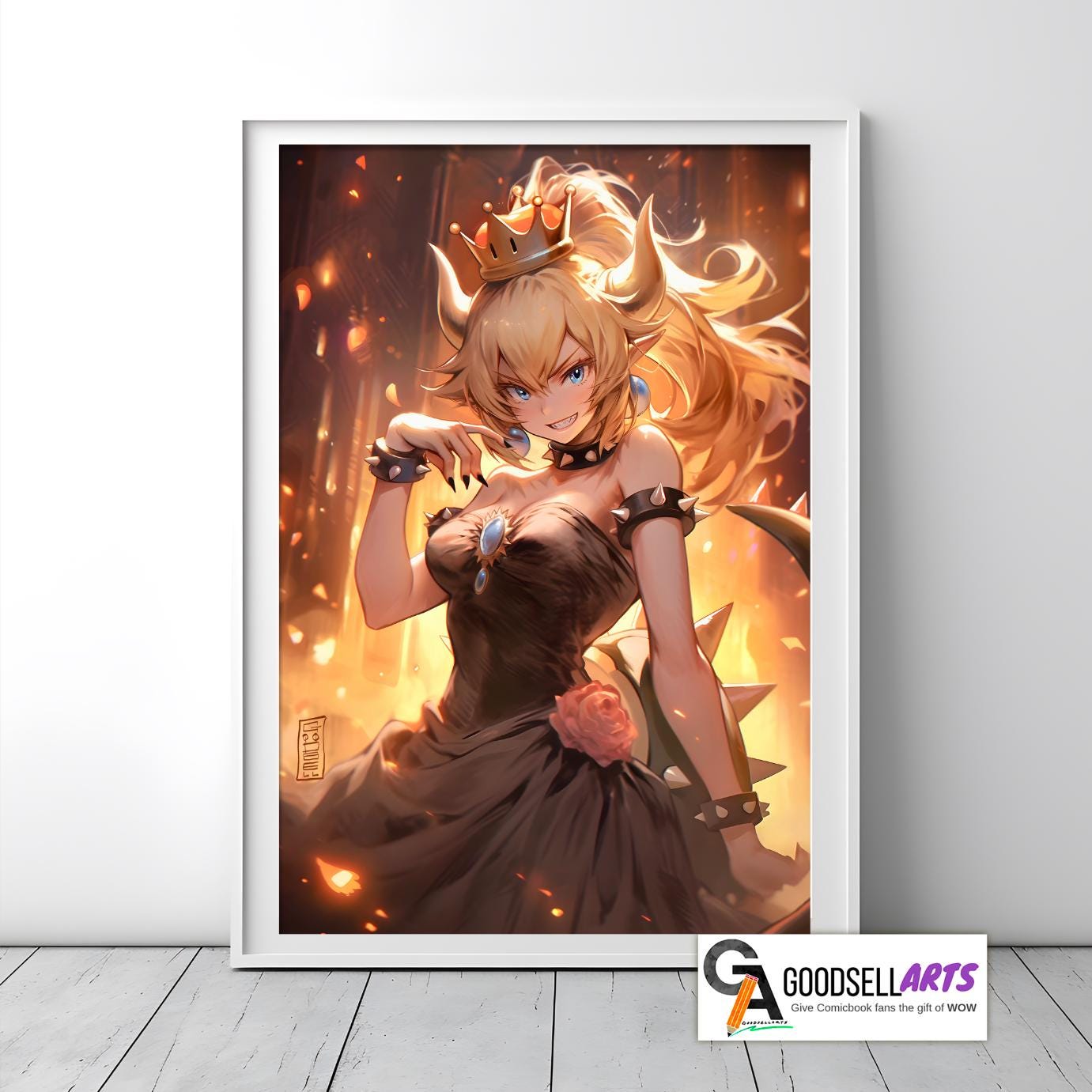 Bowsette Poster |  Princess Bowsette art | Nintendo art print | Video Game Wall Art | Gamer Gifts | Gifts for her | Mario Collectible