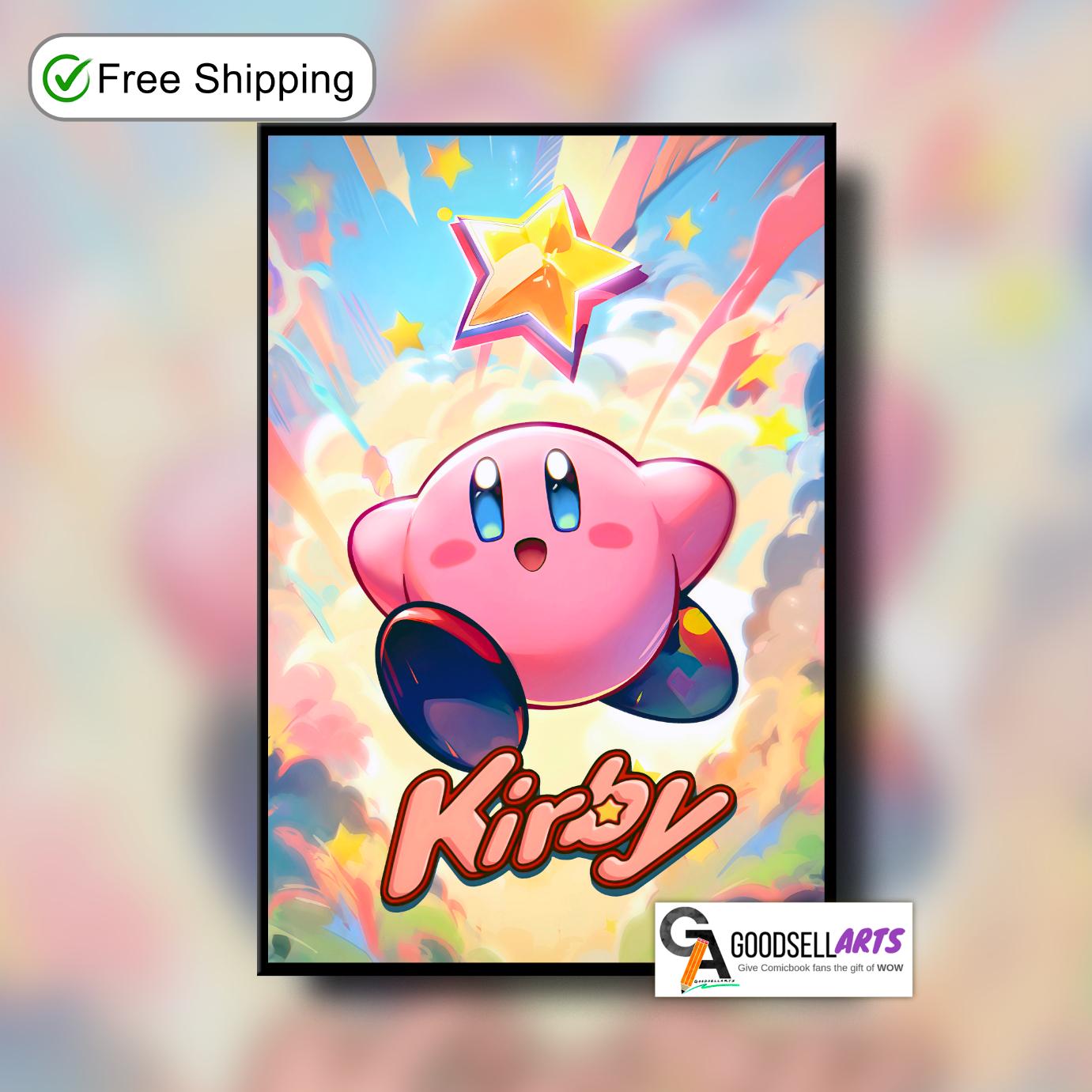 Kirby Poster, Nintendo Wall Art Print, Game Room Decor, Kirby Dream Land Video Game poster, Gamer gift for kids nintendo fans & collectors