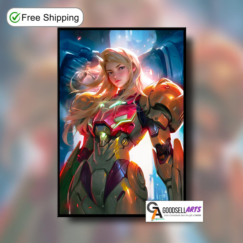 Samus Aran Metroid Poster, Nintendo Metroid Wall decor, Nintendo gamer gift, video game poster, game room decor, Samus wall Art print