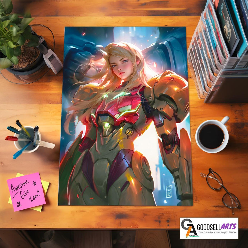 Samus Aran Metroid Poster, Nintendo Metroid Wall decor, Nintendo gamer gift, video game poster, game room decor, Samus wall Art print