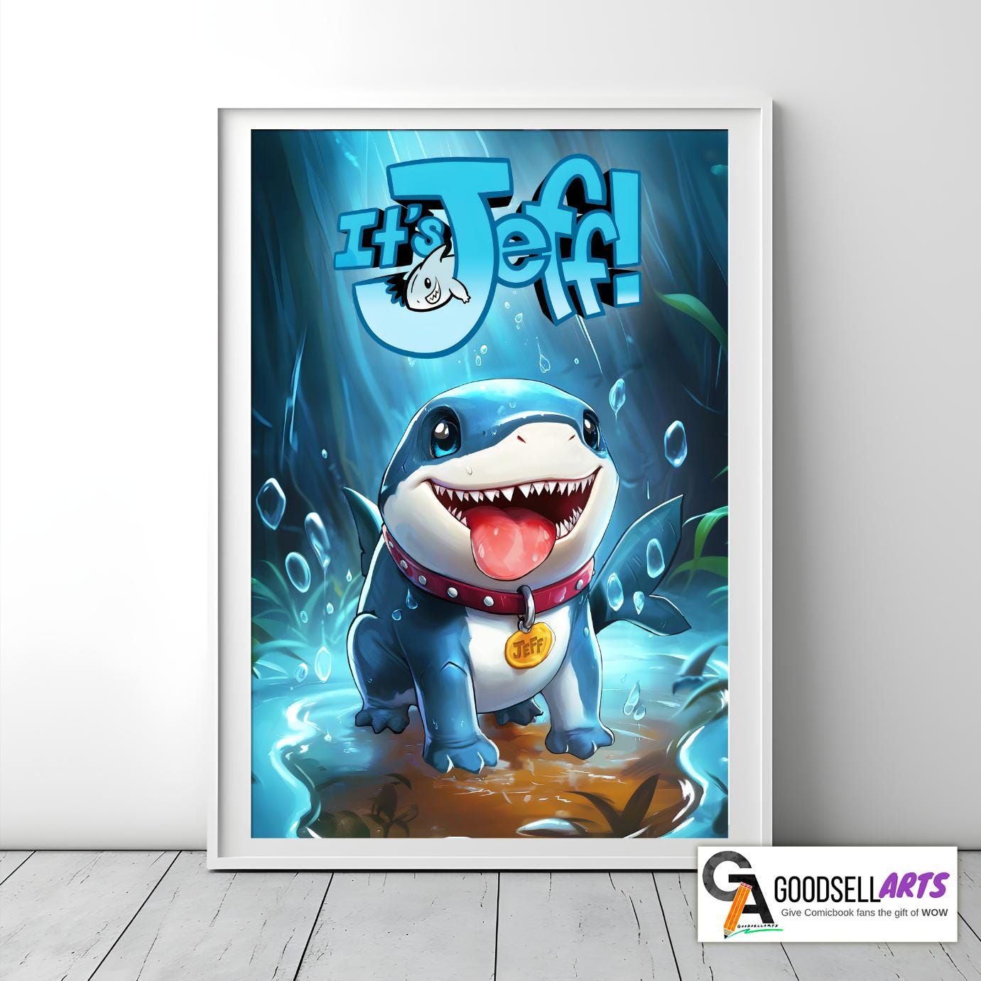 Jeff the Land Shark Poster, Marvel Rivals Wall Art Print, Superhero Animal Decor, Comic Book Gift for Marvel Fans, Avengers Jeff art print