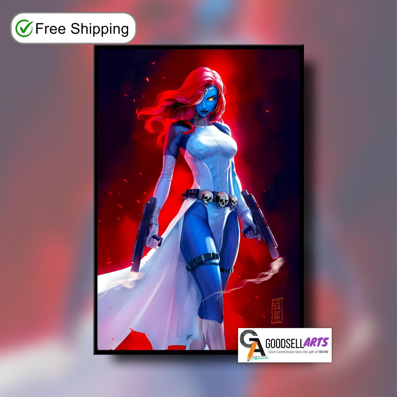 Mystique X-men Poster | X-Men print | Raven Darkholme | Mystique Wall Art  | Marvel X-men Gift
