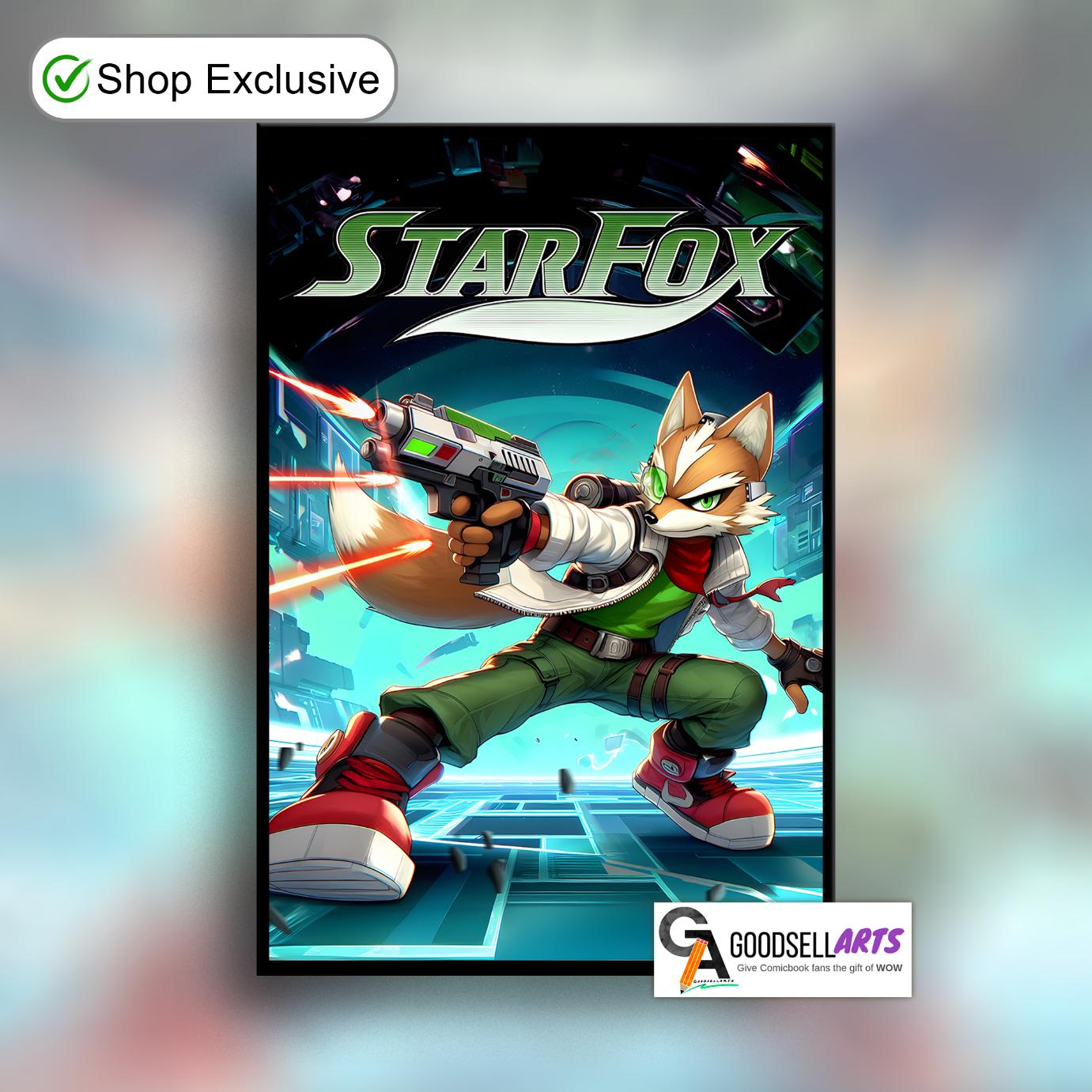Star Fox Poster | Fox McCloud Poster | Gamer Gifts | Game room decor | Star Fox wall art | Video Game art | Nintendo gift Smash brothers art