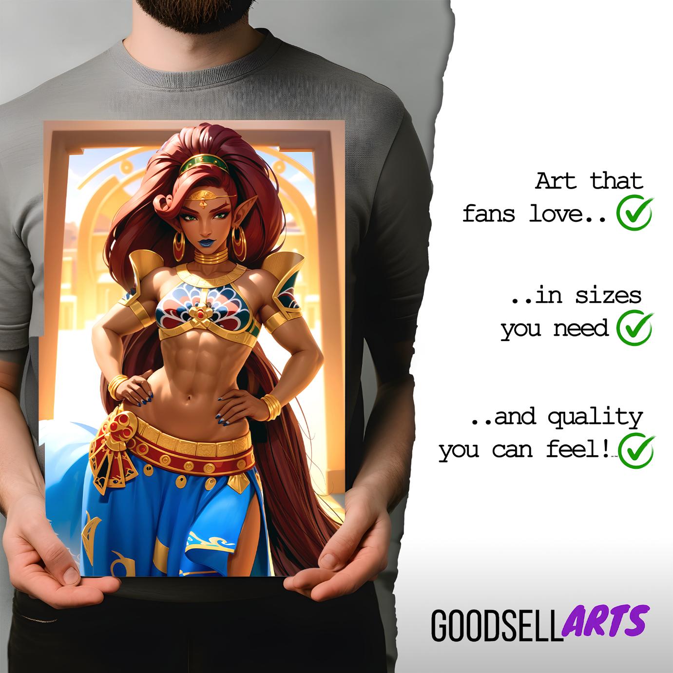 Urbosa Poster | Legend of Zelda Poster | Zelda art print | Video Game Wall Art | Gamer Gifts | Breath of the Wild | Hyrule Warriors