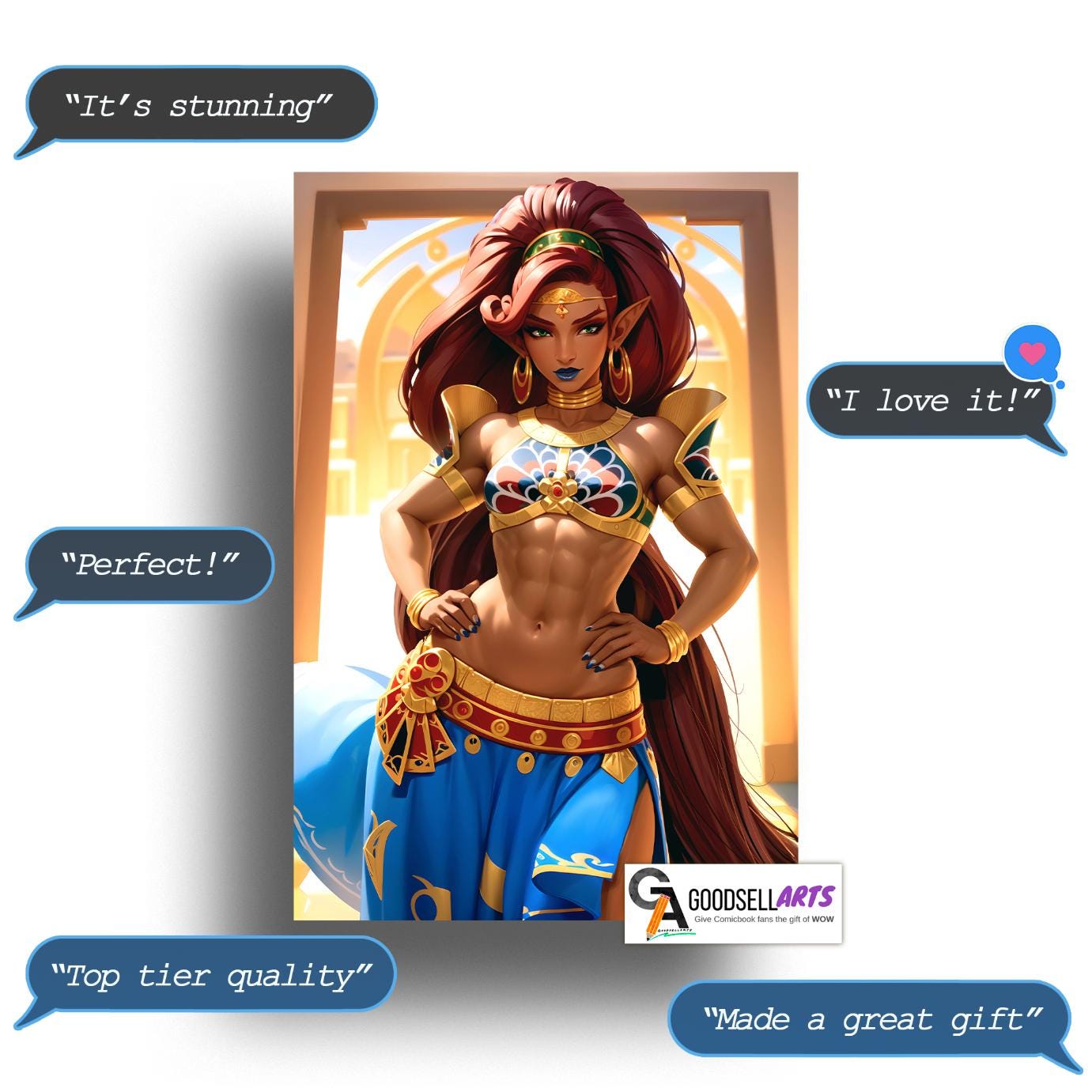 Urbosa Poster | Legend of Zelda Poster | Zelda art print | Video Game Wall Art | Gamer Gifts | Breath of the Wild | Hyrule Warriors