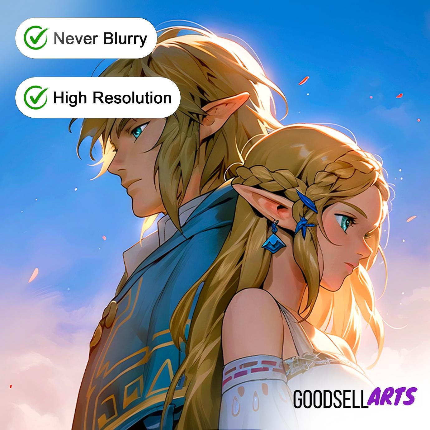 Link and Zelda Poster | Zelda wall art | Legend of Zelda art print | Breath of the Wild | Tears of the Kingdom | Nintendo Zelda Fan Gift