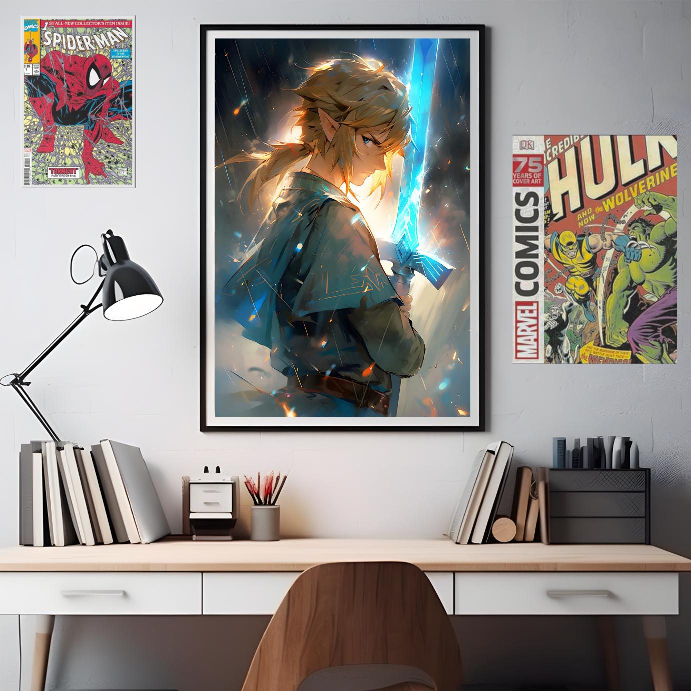 Link Poster | Legend of Zelda Gift | Zelda art print | Link Wall Art | Gamer Gift | Breath of the Wild Art Print | Tears of the Kingdom