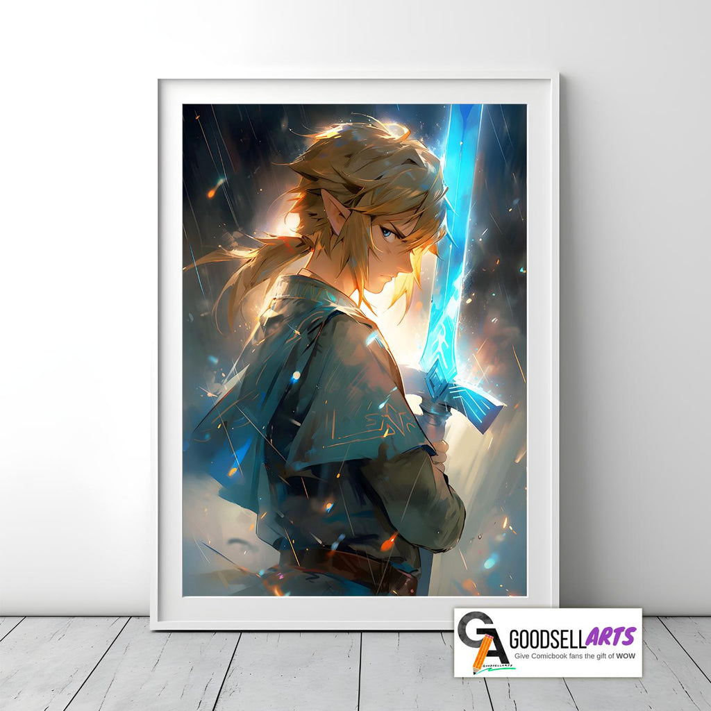Link Poster | Legend of Zelda Gift | Zelda art print | Link Wall Art | Gamer Gift | Breath of the Wild Art Print | Tears of the Kingdom