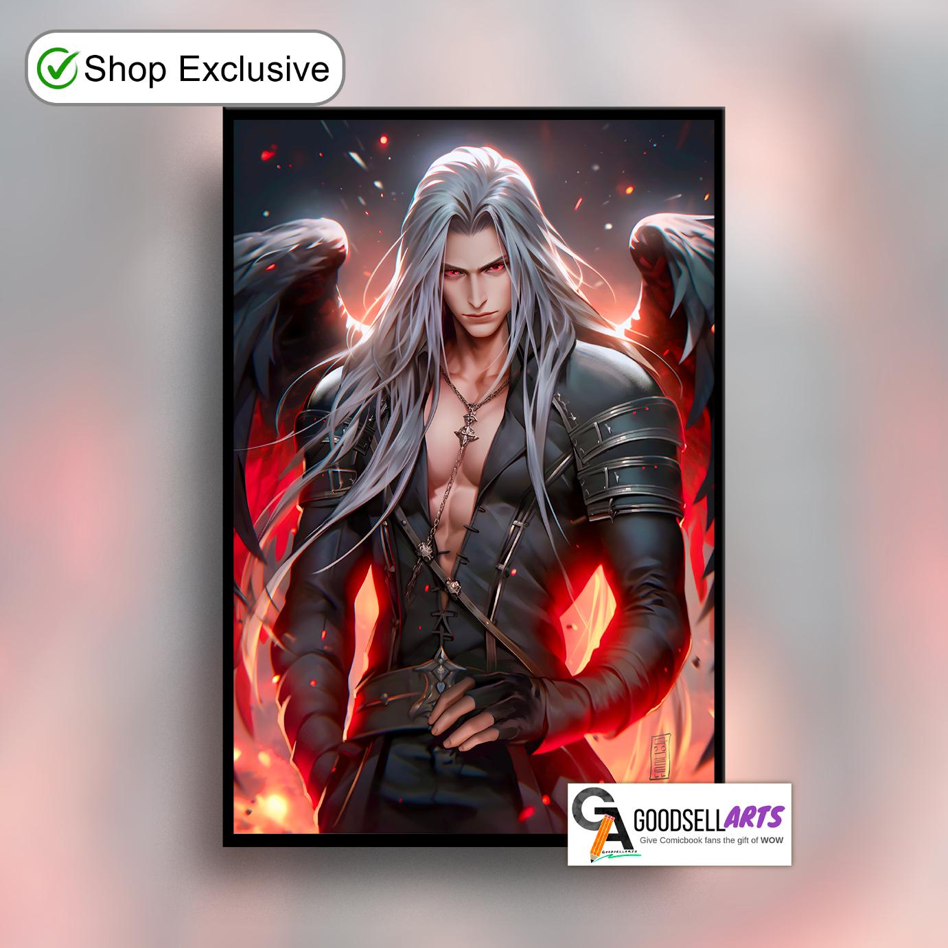 Sephiroth Final Fantasy Poster | Final Fantasy 7 Sephiroth wall art | FF7 | Gaming poster | Video Game art | Game Room Decor
