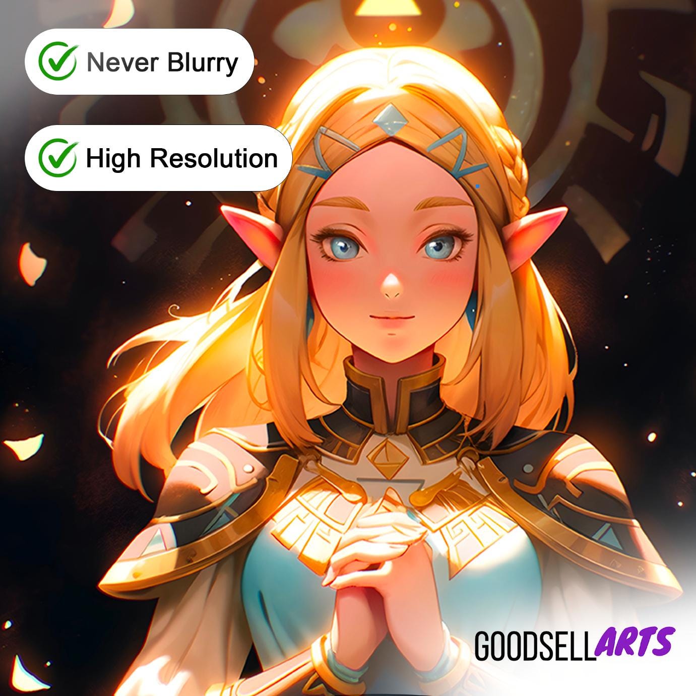 Princess Zelda Poster Print | Legend of Zelda art print | Breath of the Wild  | Echoes of wisdom | Video Game Room Wall Art | Zelda fan Gift
