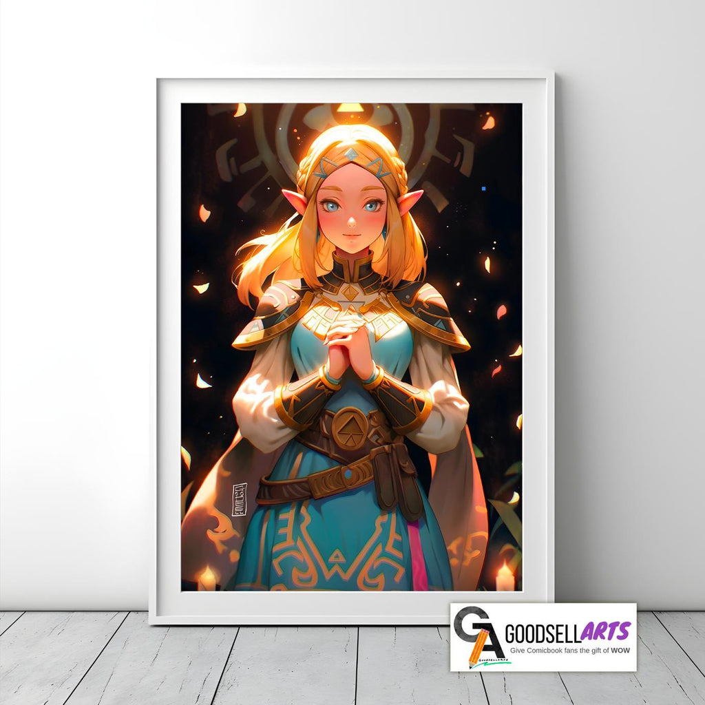 Princess Zelda Poster Print | Legend of Zelda art print | Breath of the Wild  | Echoes of wisdom | Video Game Room Wall Art | Zelda fan Gift