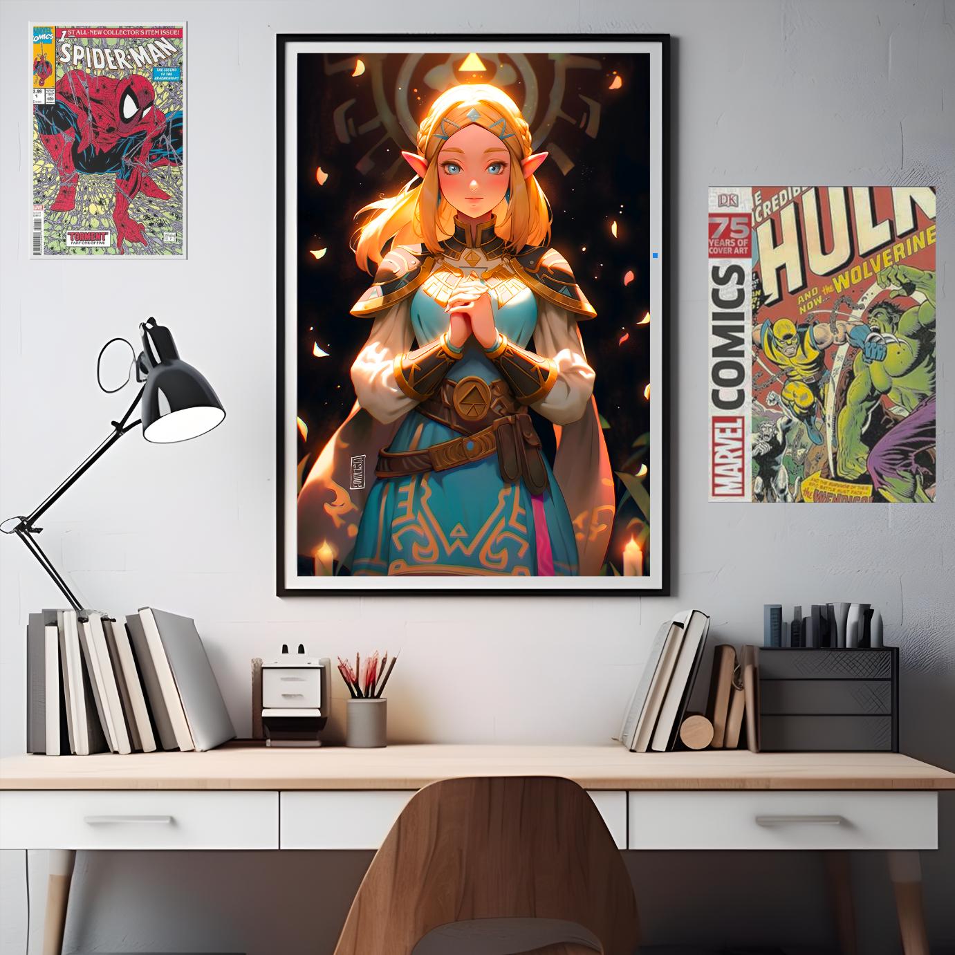 Princess Zelda Poster Print | Legend of Zelda art print | Breath of the Wild  | Echoes of wisdom | Video Game Room Wall Art | Zelda fan Gift