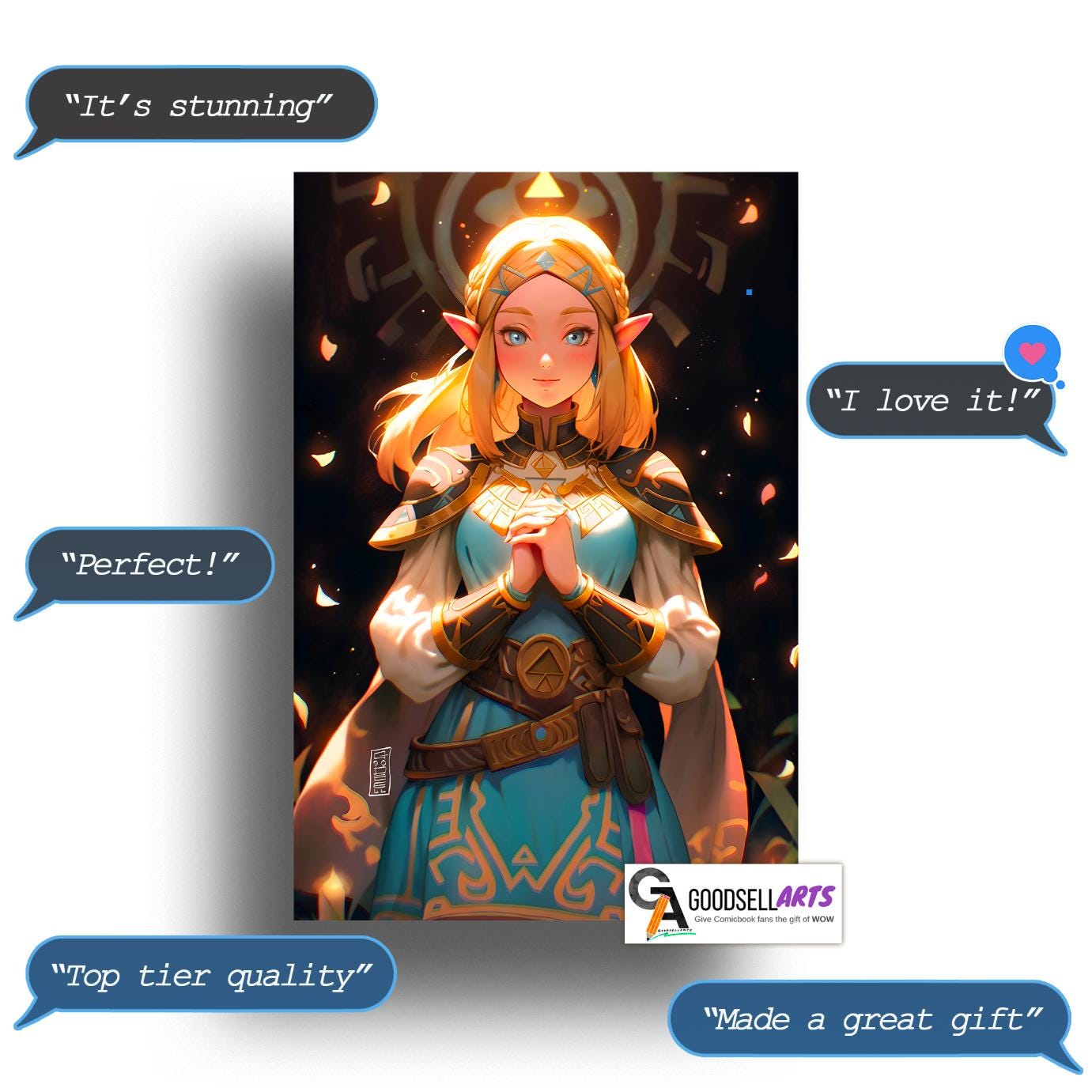 Princess Zelda Poster Print | Legend of Zelda art print | Breath of the Wild  | Echoes of wisdom | Video Game Room Wall Art | Zelda fan Gift