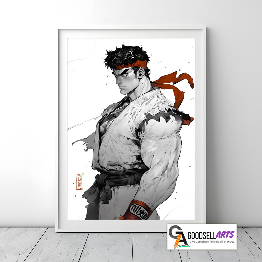 Street Fighter RYU Poster |  Ryu Street Fighter Art SF6 | Ryu Poster | Street Fighter 6 Art print | Ryu SF Wall art | Ryu Fan Art Gift