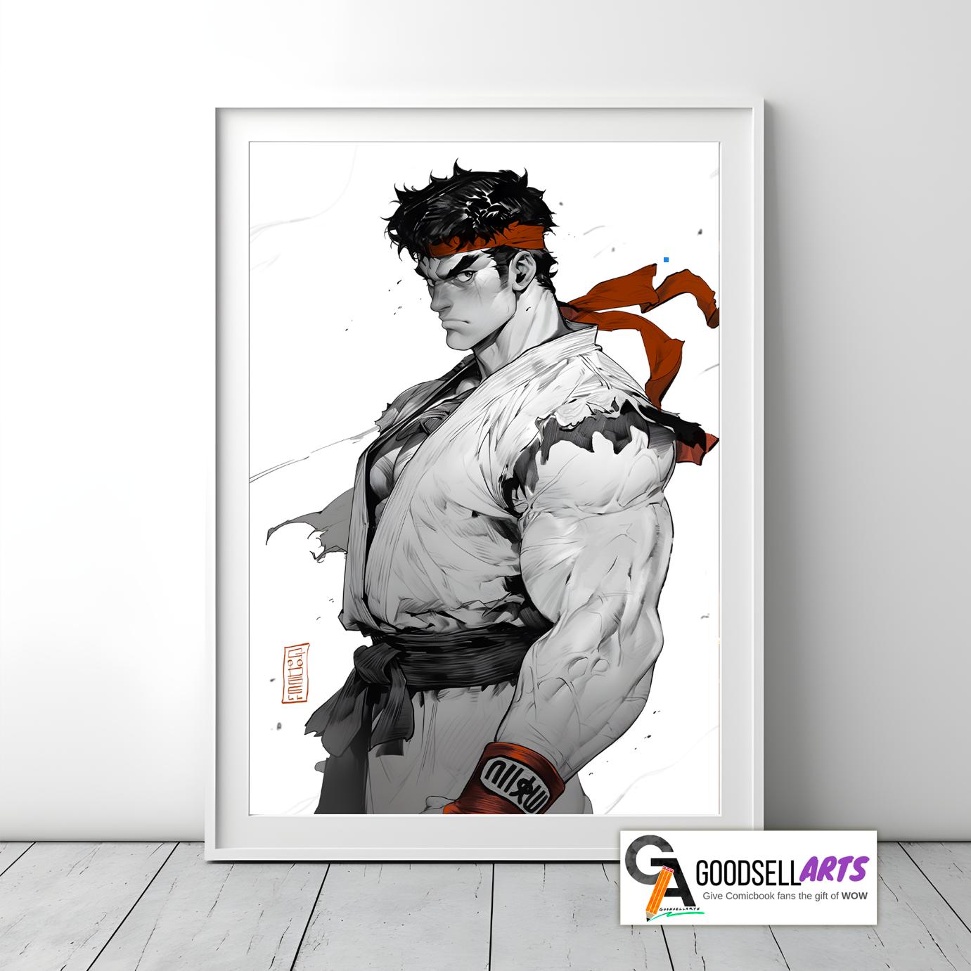 Street Fighter RYU Poster |  Ryu Street Fighter Art SF6 | Ryu Poster | Street Fighter 6 Art print | Ryu SF Wall art | Ryu Fan Art Gift