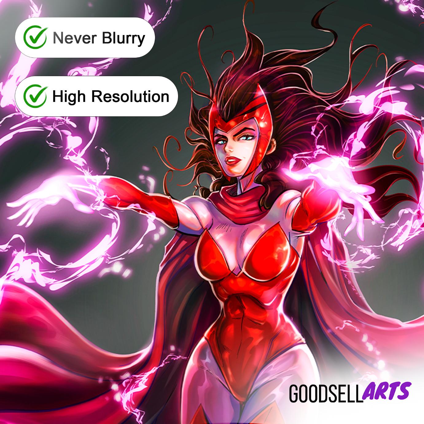 Wanda Scarlet Witch Poster | Avengers Wanda Poster | Avengers art print | Wanda Maximoff poster | Geek Room Gift | Avengers gift