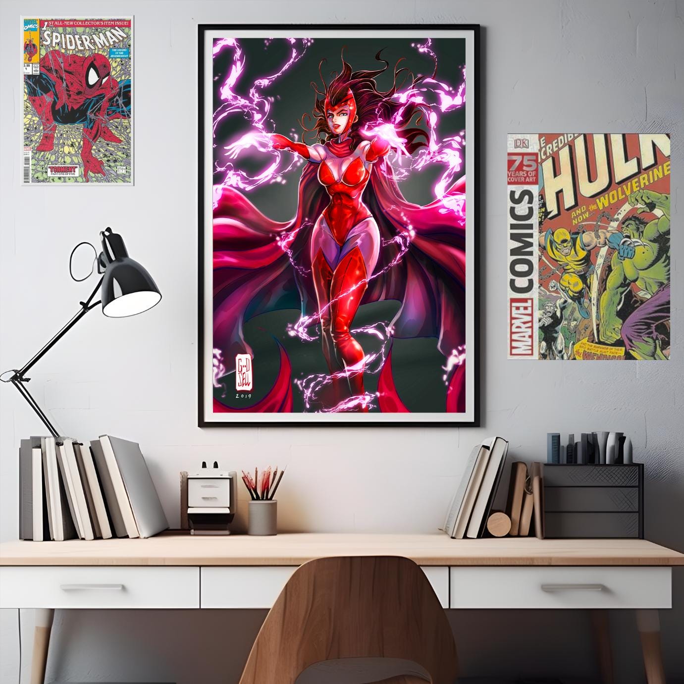 Wanda Scarlet Witch Poster | Avengers Wanda Poster | Avengers art print | Wanda Maximoff poster | Geek Room Gift | Avengers gift