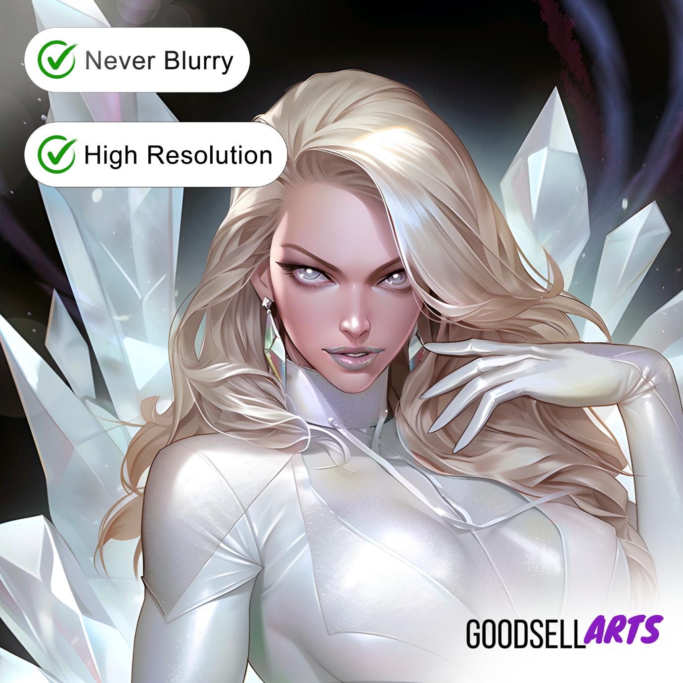 Emma Frost Poster, Marvel Rivals Poster, X-Men art print White Queen wall art | Video Game room decor, Gift for X-men fans, Female Superhero