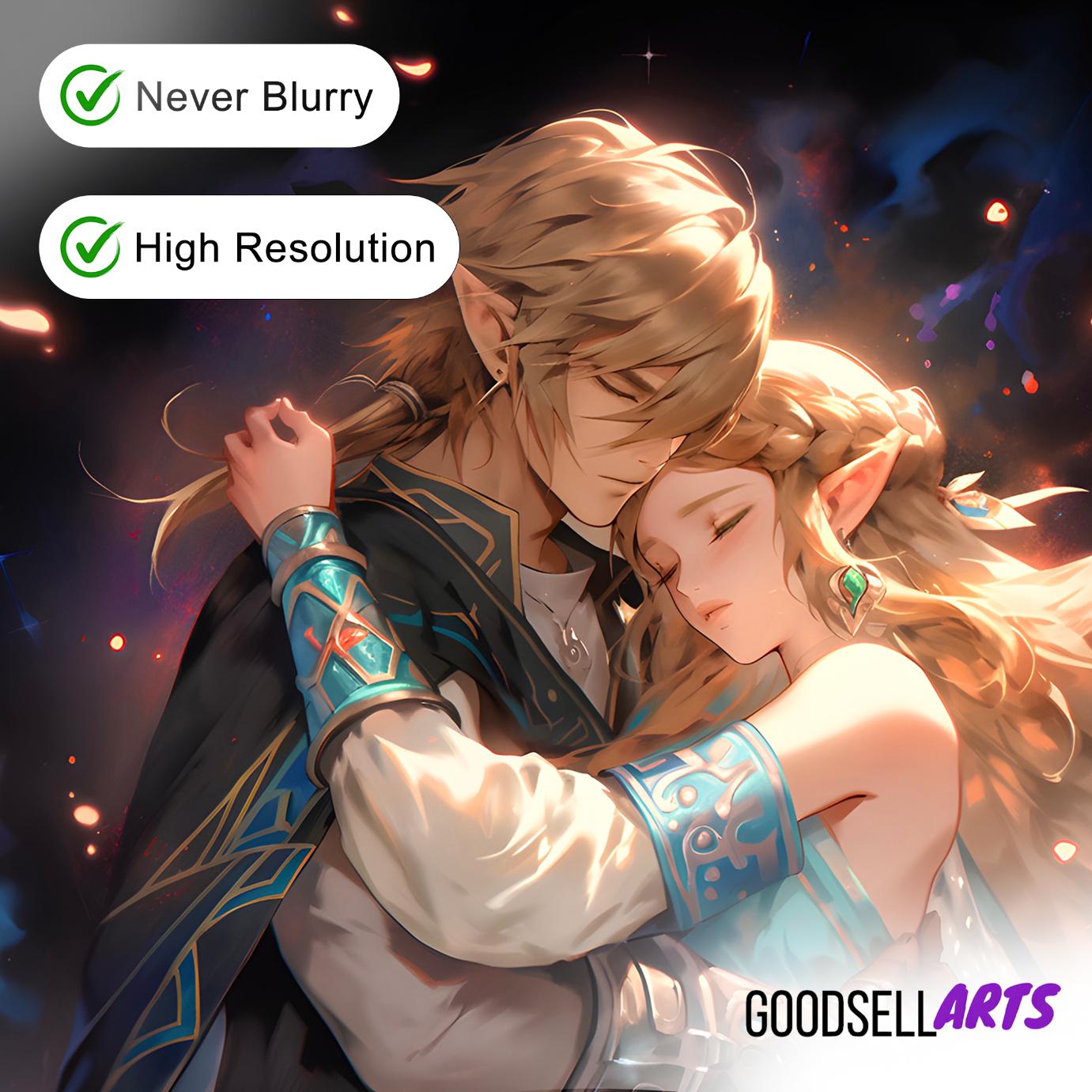 Zelda and Link Love Poster | &quot;Eternally Bound&quot; | Legend of Zelda | Breath of the wild | Tears of the kingdom | Zelda Fan Art