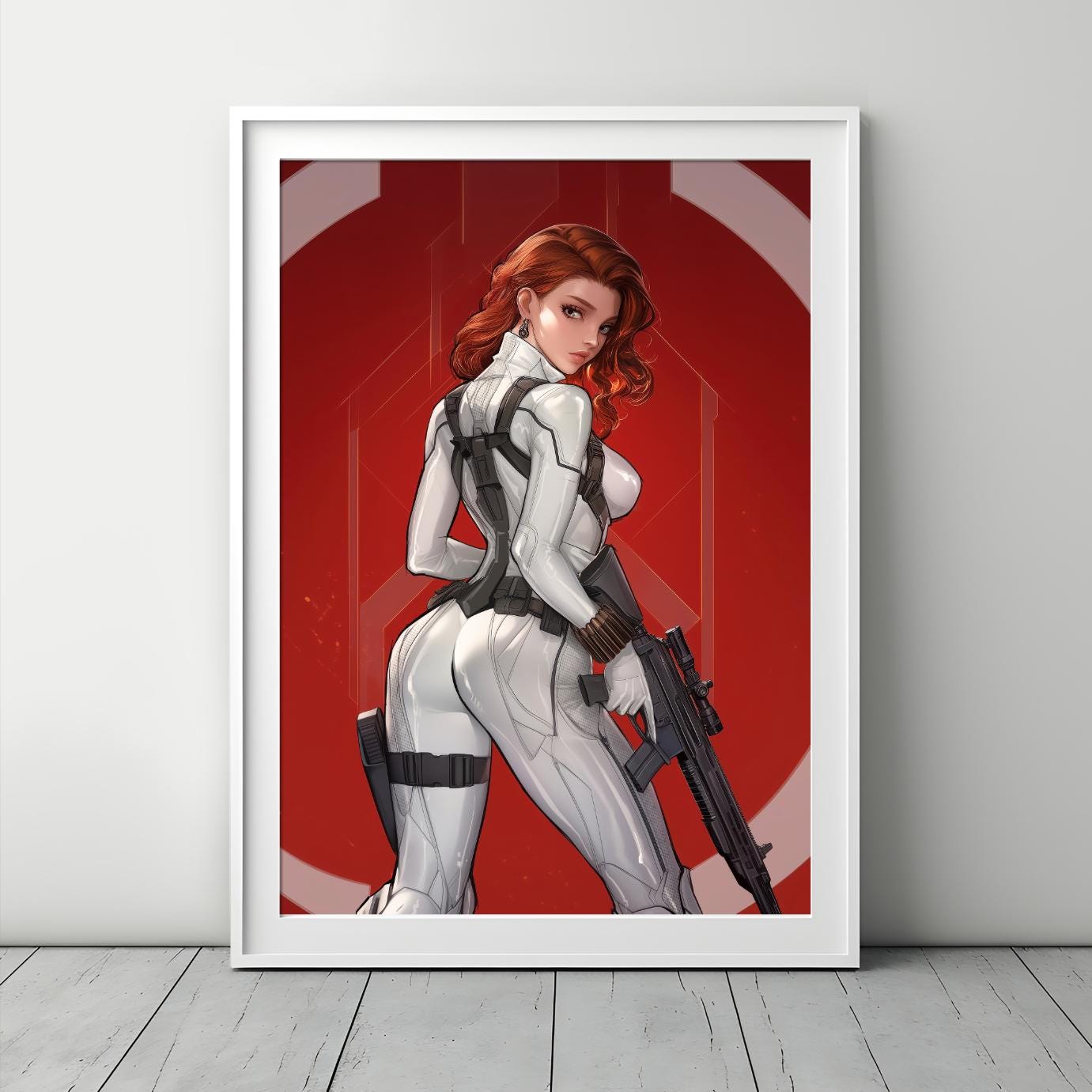 Black Widow Poster | Marvel Rivals Poster | Natasha Romanoff | Black Widow art print | Avengers poster | Game room decor | White widow