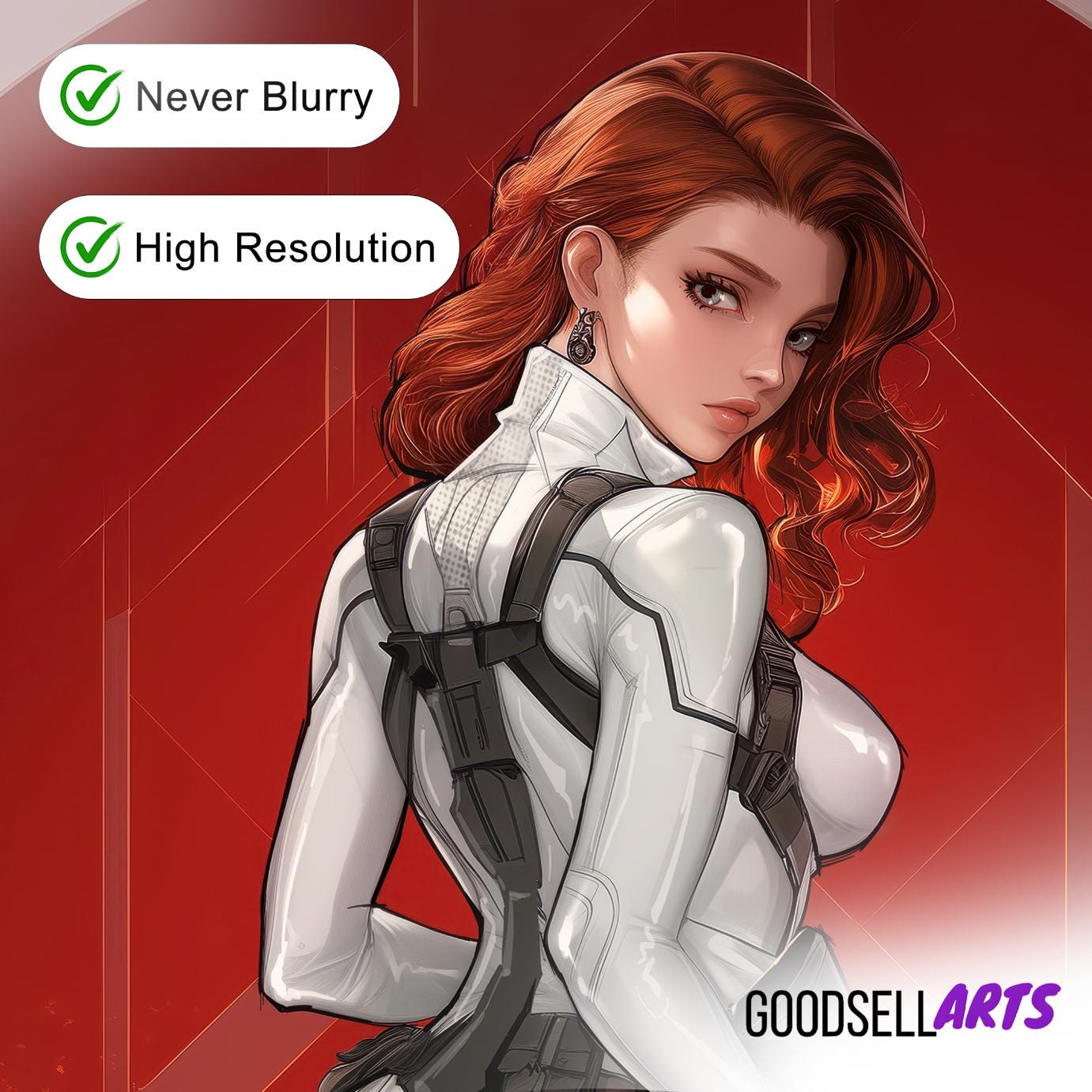 Black Widow Poster | Marvel Rivals Poster | Natasha Romanoff | Black Widow art print | Avengers poster | Game room decor | White widow