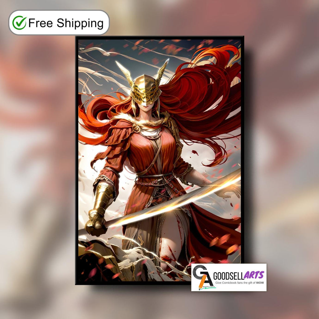 Malenia Poster | Elden Ring poster | Malenia art print | Video game art | Malenia wall art | Game room decor | Malenia blade of miquella