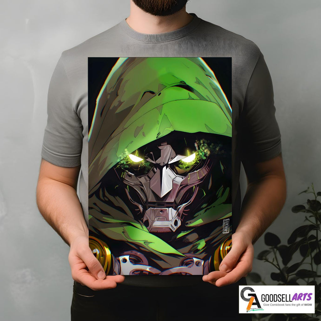 Doctor Doom Poster,, Marvel Wall Art, Dr. Doom Art Print, Avengers Doomsday poster, Victor Von Doom, Gamer room decor, Fantastic Four poster