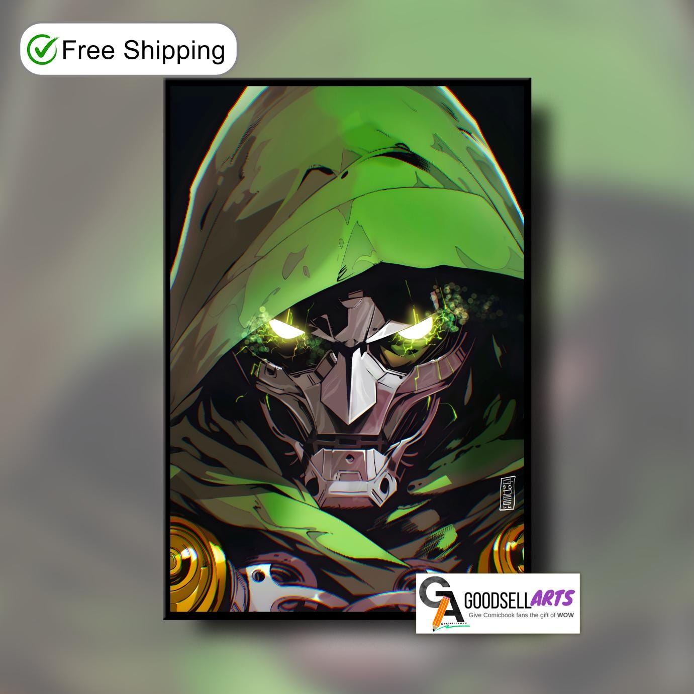 Doctor Doom Poster,, Marvel Wall Art, Dr. Doom Art Print, Avengers Doomsday poster, Victor Von Doom, Gamer room decor, Fantastic Four poster