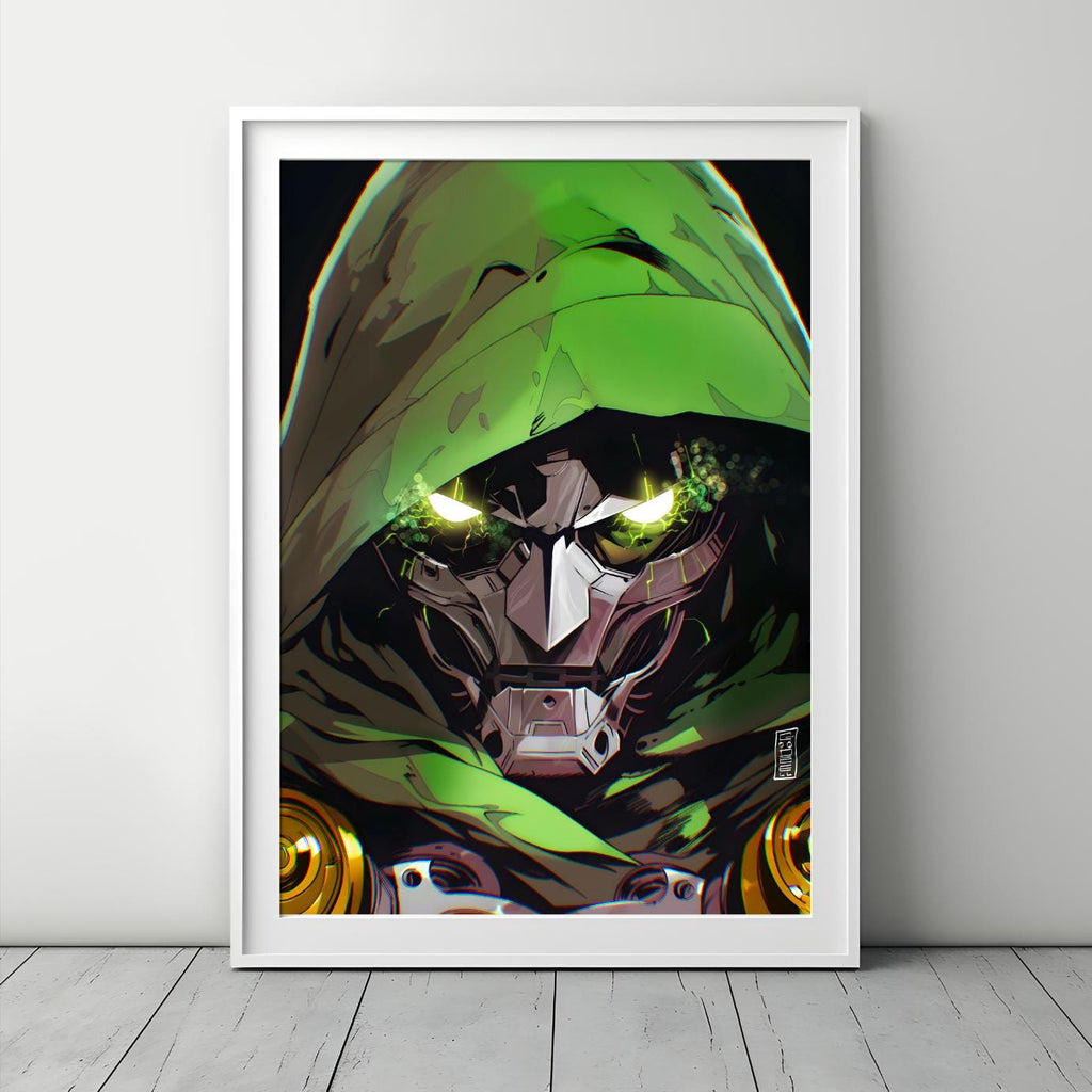 Doctor Doom Poster,, Marvel Wall Art, Dr. Doom Art Print, Avengers Doomsday poster, Victor Von Doom, Gamer room decor, Fantastic Four poster