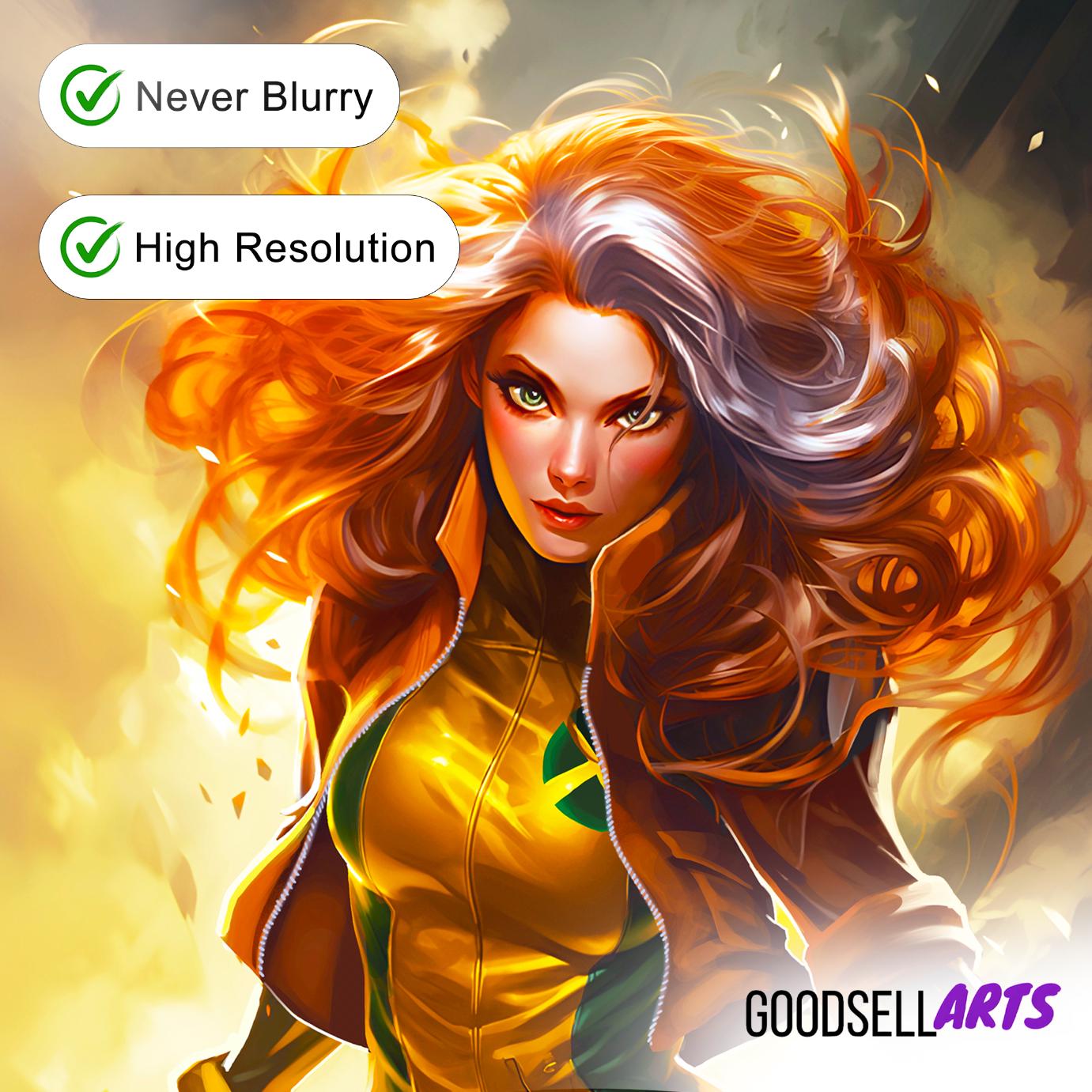 Rogue Poster Print, Marvel X-Men Rogue fan art, Rogue Wall Art, Superhero Comic Book decor,  Marvel Rogue X-Men gift, Gamer room decor