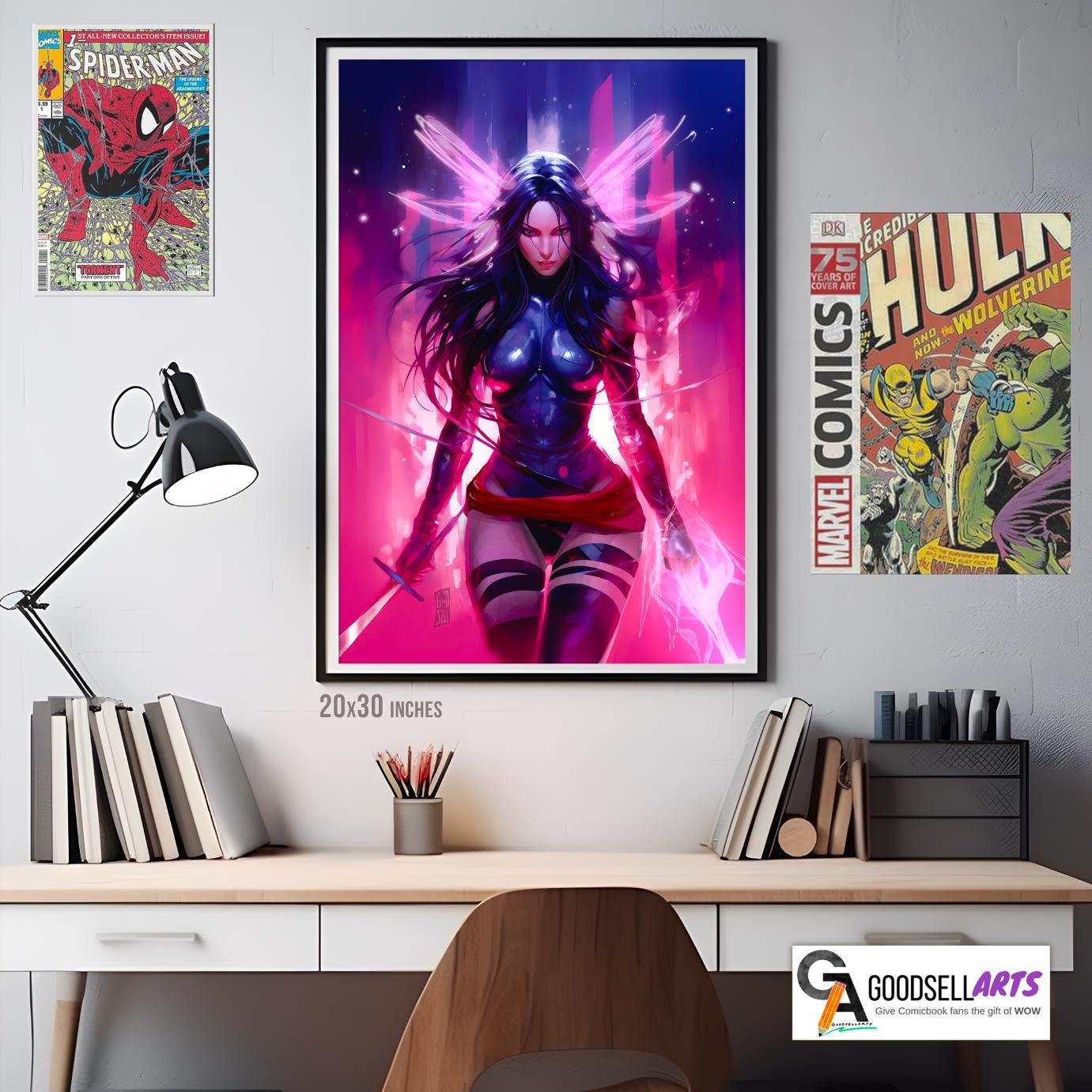 Psylocke Poster print | Marvel X-Men poster; Betsy Braddock Wall Art; Psylocke X-Men fan art, Marvel rivals poster; Game room decor