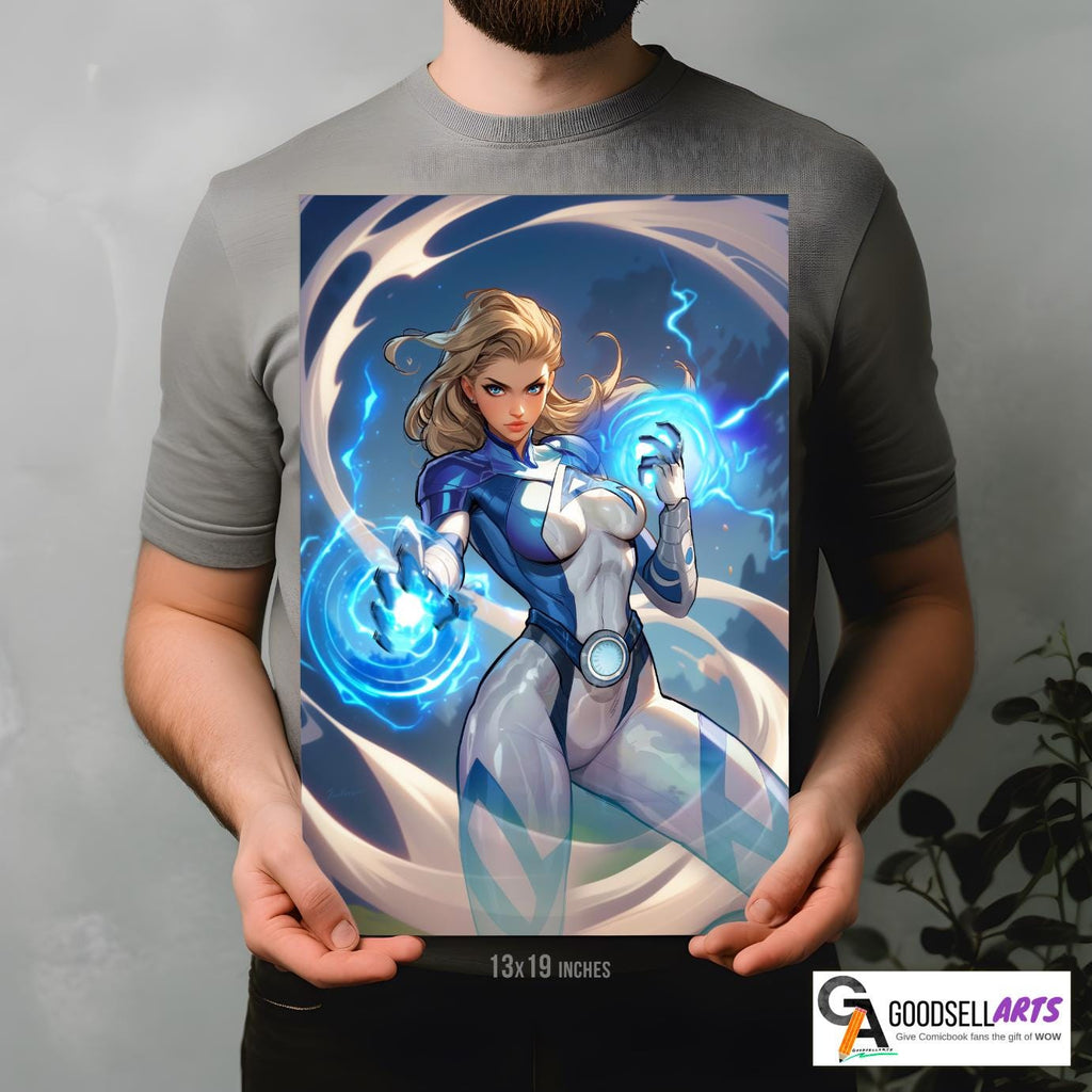 Invisible Woman Poster, Marvel Rivals art print, Sue Storm art print,  Fantastic Four First steps | Game room decor | Video game poster