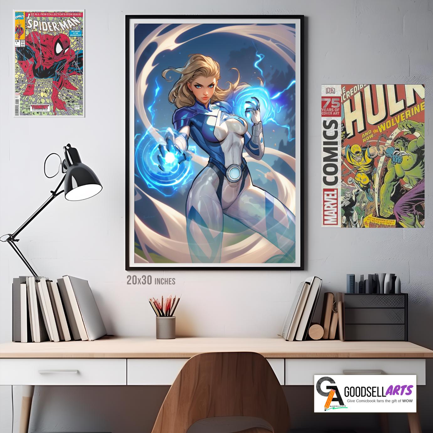 Invisible Woman Poster, Marvel Rivals art print, Sue Storm art print,  Fantastic Four First steps | Game room decor | Video game poster