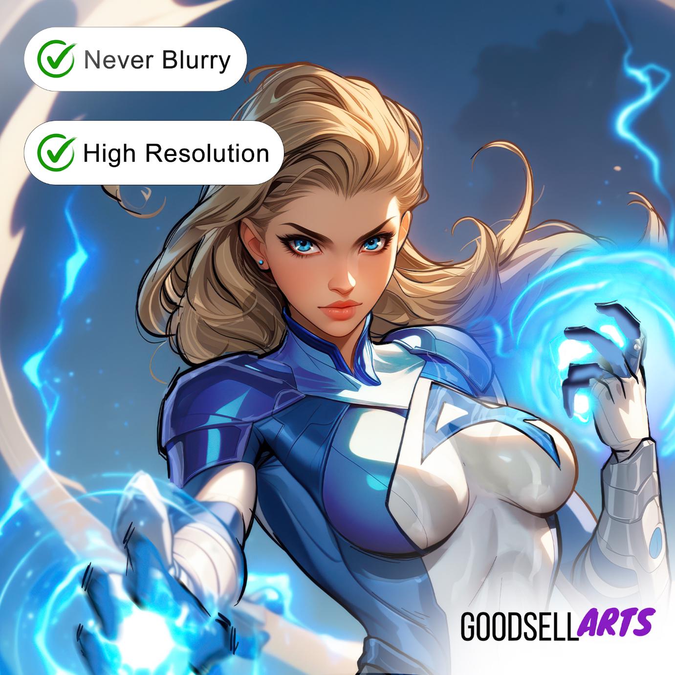 Invisible Woman Poster, Marvel Rivals art print, Sue Storm art print,  Fantastic Four First steps | Game room decor | Video game poster