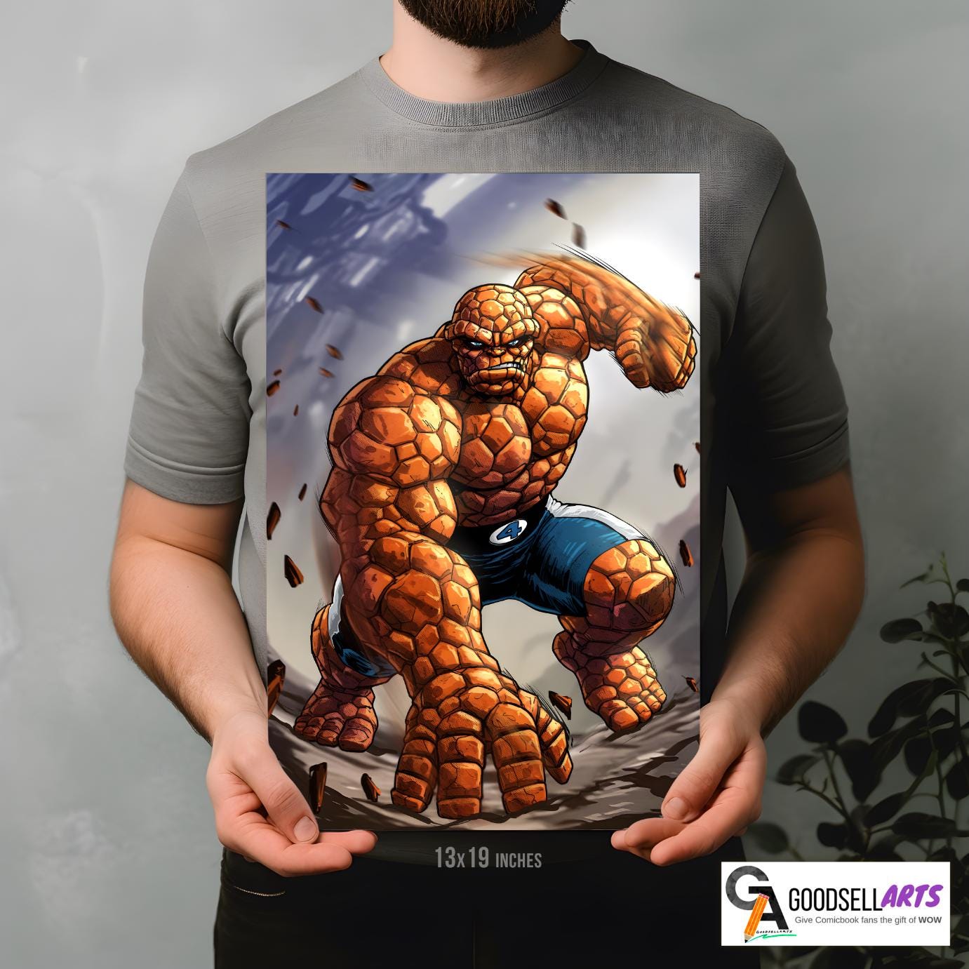 The Thing Poster | Marvel Rivals Poster | Marvel Thing art print | Fantastic Four poster | Game room decor | Video game poster | Ben Grimm