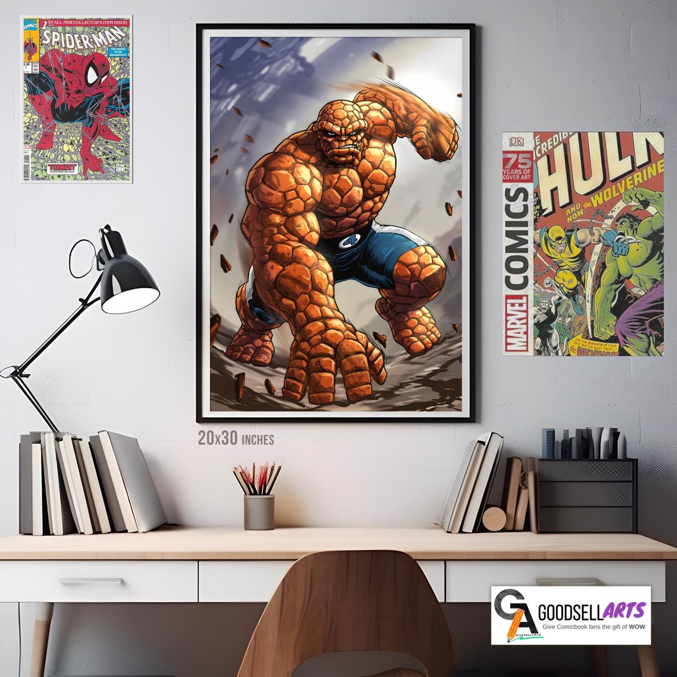 The Thing Poster | Marvel Rivals Poster | Marvel Thing art print | Fantastic Four poster | Game room decor | Video game poster | Ben Grimm