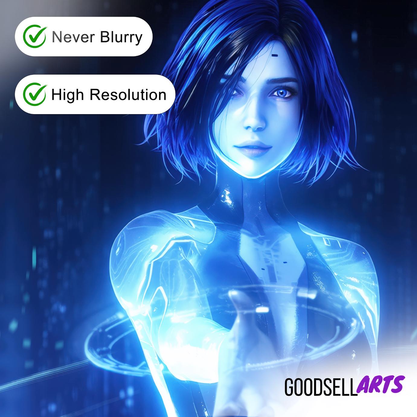 Cortana Halo Poster | Halo Gaming art print, Video Game poster, Master Chief Cortana,  Gamer room decor, Halo Gift, Xbox Halo gamer gift