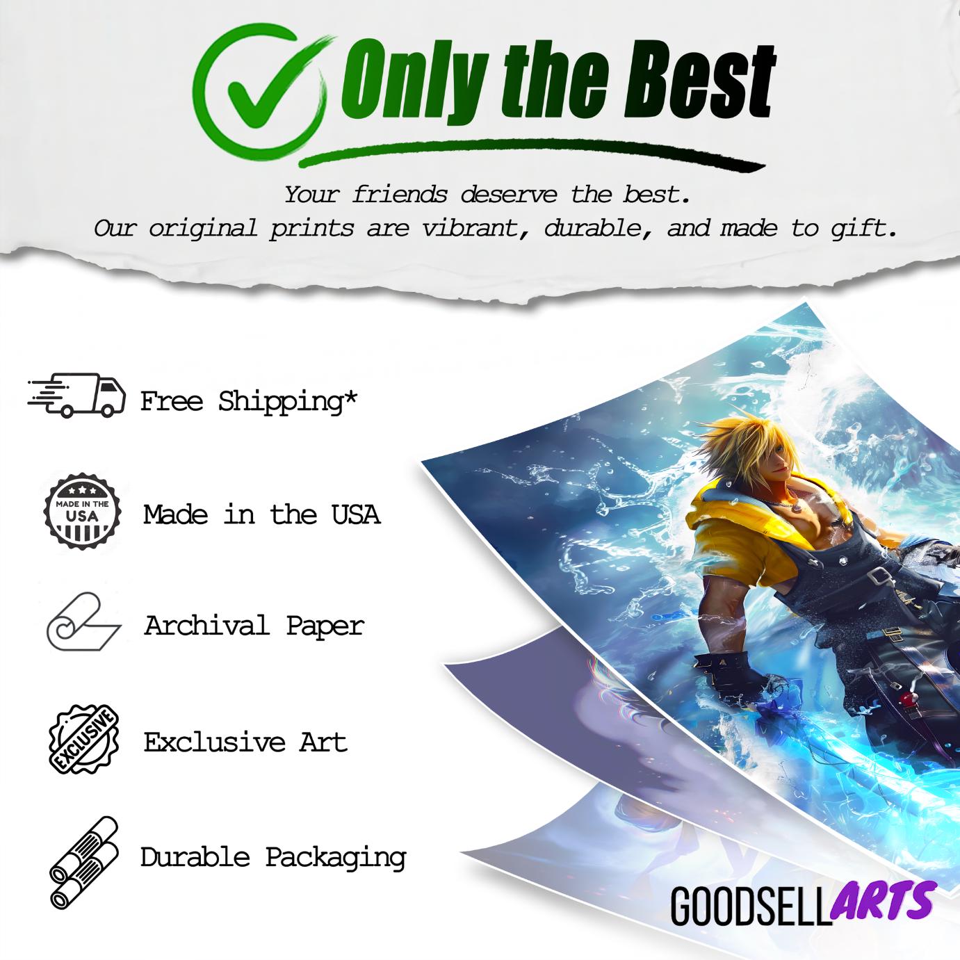 Tidus Final Fantasy Poster | &quot;I&#39;ve been saving this one for you!&quot; | FFX | Gaming Decor | Gamer Gift | Tidus art print | Final Fantasy X