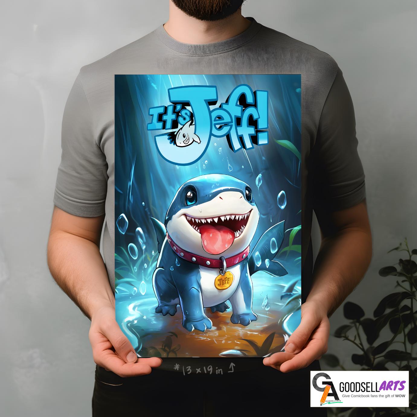 Jeff the Land Shark Poster, Marvel Rivals Wall Art Print, Superhero Animal Decor, Comic Book Gift for Marvel Fans, Avengers Jeff art print
