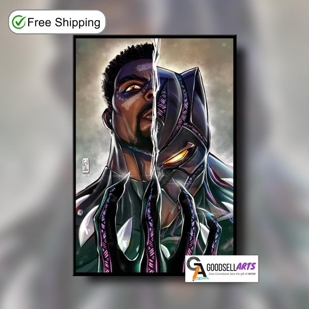 Black Panther Poster Print | Marvel Avengers poster | T&#39;Challa wall art print | Black panther gift | Collectible poster| Wakanda poster