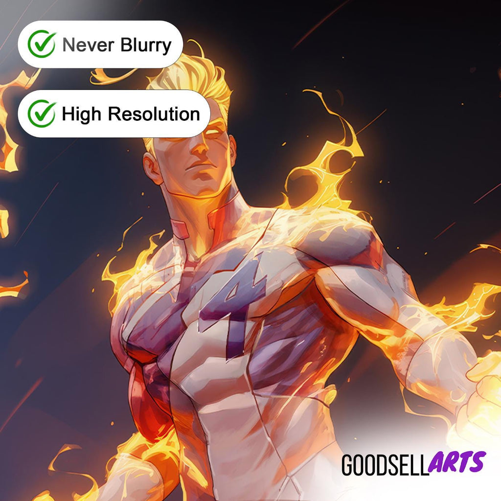 Human Torch Fantastic Four poster | Johnny Storm Art Print, Marvel rivals Game Room Decor, Superhero Gamer Wall Art Gift, Comic Geek gift