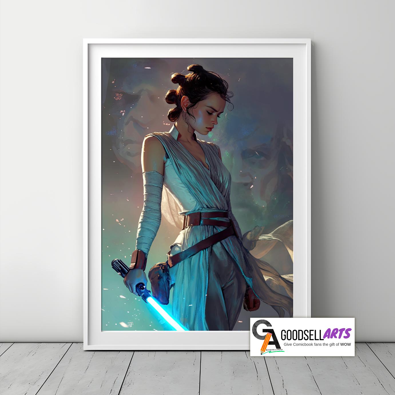 Ray of Light Poster print | Rebel guardian poster | Sci fi movie Space saga | Force of good | Video Game art | Space Knight art